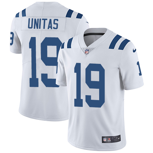 Indianapolis Colts #19 Limited Johnny Unitas White Nike NFL Road Youth JerseyVapor Untouchable jerseys->indianapolis colts->NFL Jersey